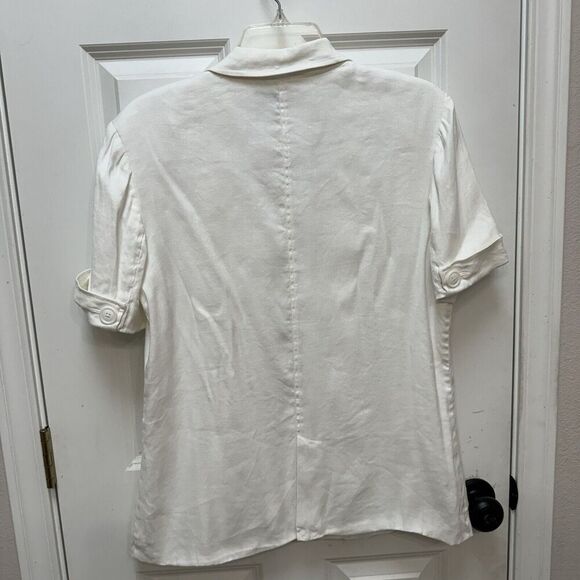 Nordstrom Laundry by Shelli Segal Size 12 Short Sleeve Linen Blend Blazer - Picture 5 of 7